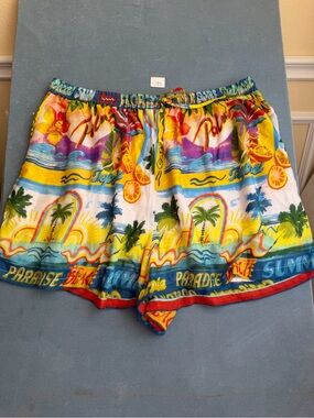 Violet Sky Tropical Paradise Multicolor Women's Lounge Shorts Size 2XL